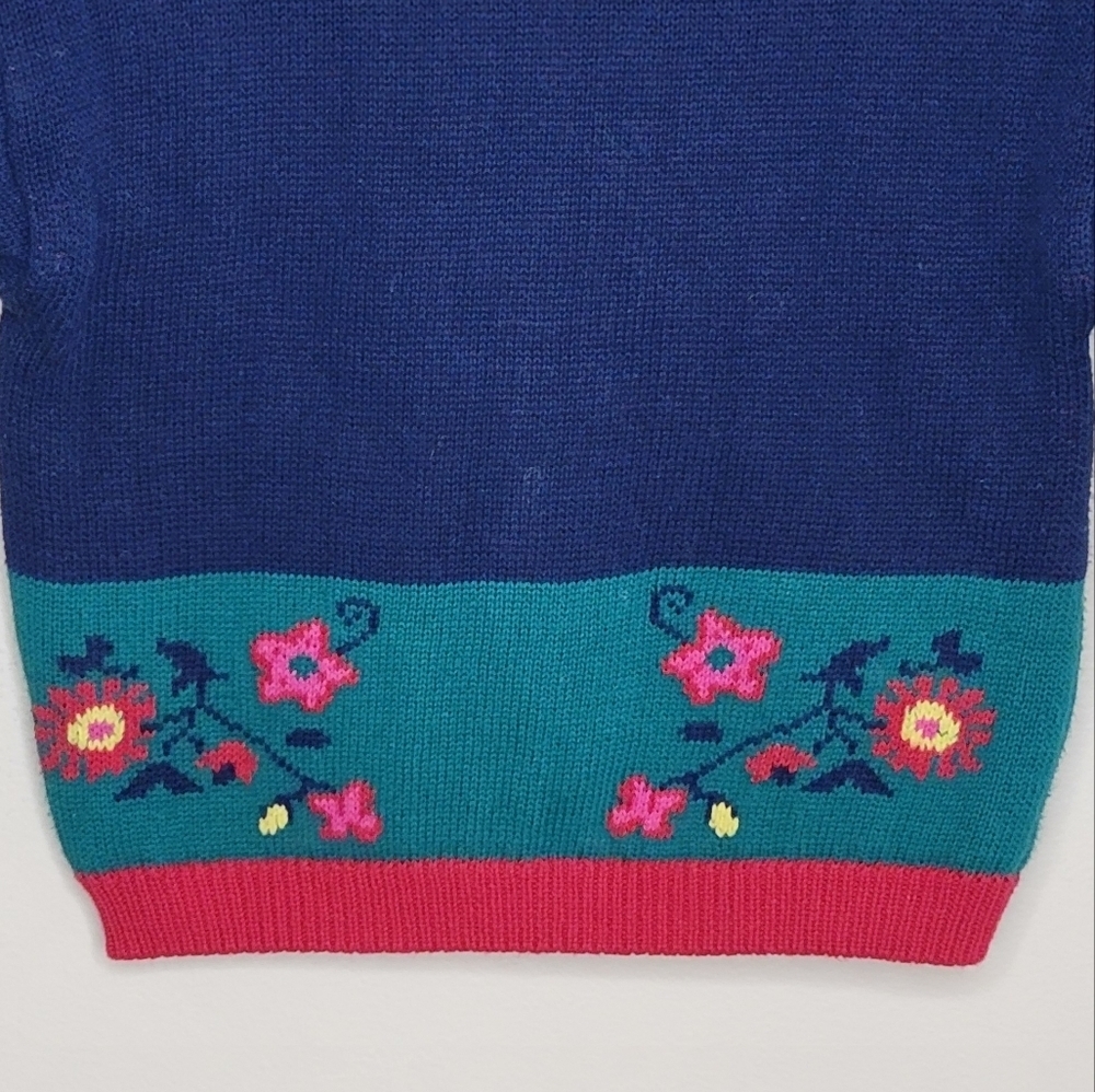 Vintage Gymboree Colorful Floral Knit Button Front Cardigan Sweater Size Small - Picture 6 of 7